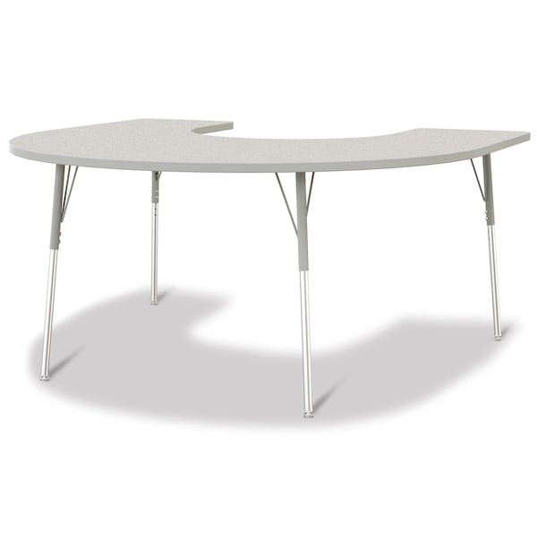 Berries Horseshoe Activity Table, 66 in. x 60 in., A-height, Freckled Gray/Gray/Gray